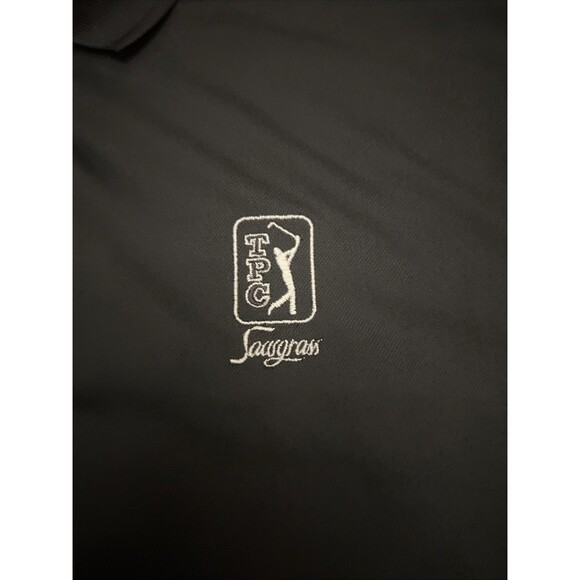 Nike Golf  Dri-Fit Polo Shirt Men's Medium Black TPC Sawgrass logo - Picture 5 of 6